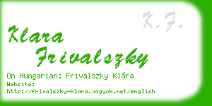 klara frivalszky business card