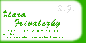 klara frivalszky business card